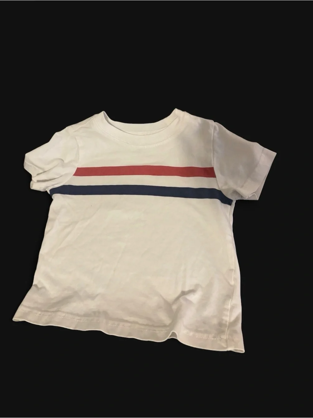 Janie and Jack White Short-Sleeve Tee with Red and Navy Stripes